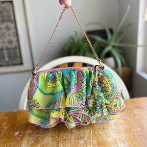 GAP vintage Y2K  Paisley Ruffle Clutch